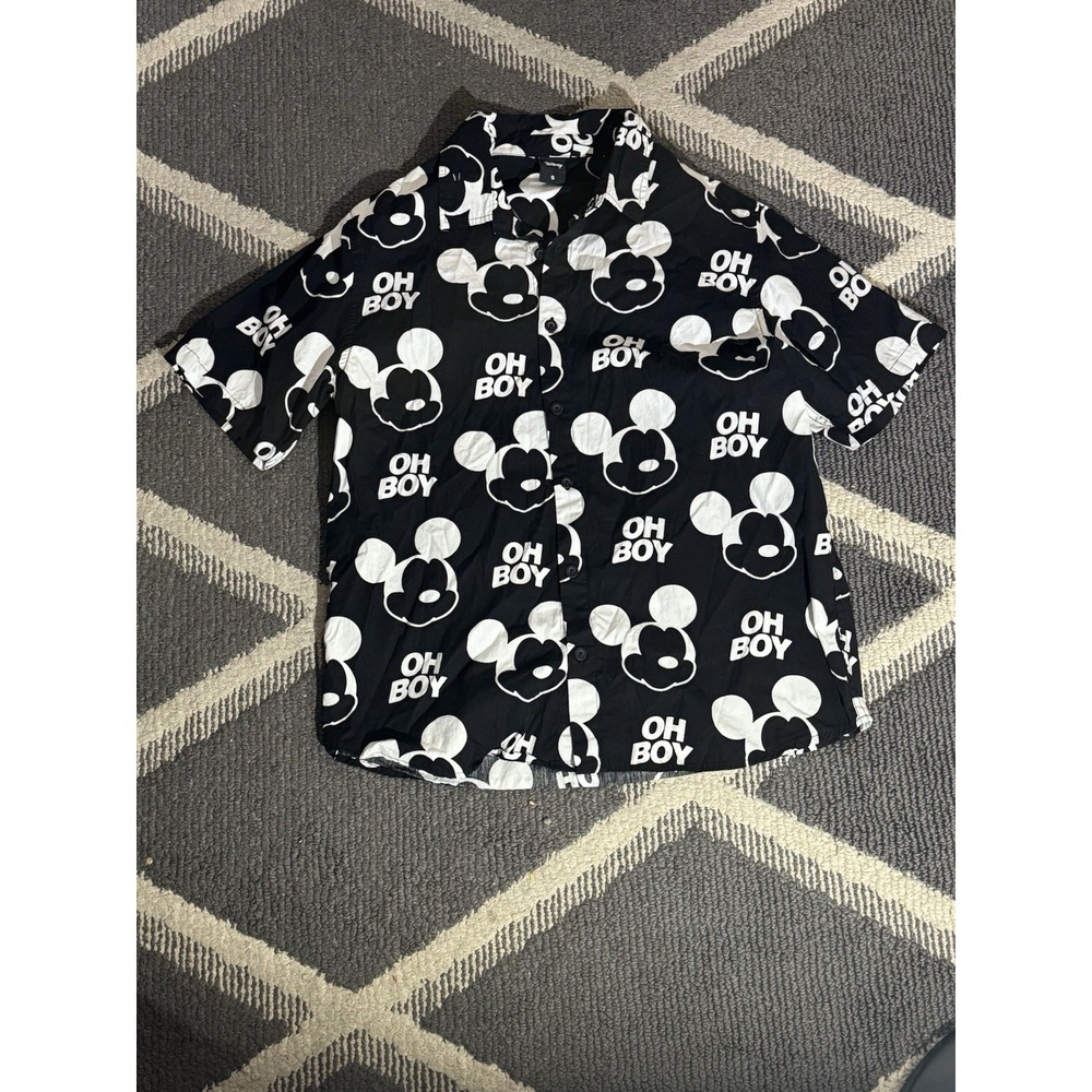 Disney x Neff Men's S Short Sleeve Mickey Mouse Button-Down Shirt Medium NWT